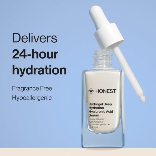 Honest Beauty Hydrogel Deep Hydration Hyaluronic Acid Serum | Moisturizes + Plumps | Hypoallergenic, Fragrance Free, Vegan, Gentle for Sensitive Skin | 1 fl oz