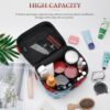Ladybug And Cloud Makeup Bag, Cosmetic Organizer Case Large Portable Capacity Make Up Bags Women Travel Toiletry Bags with Handle And Divider