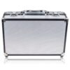 BRAND NAME Carry All Makeup Train Case with Pro Makeup and Reusable Aluminum Case - Silver