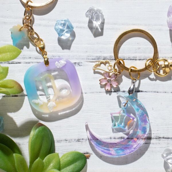 FUNSHOWCASE Zodiac Resin Molds Silicone Pack of 9 for Keychain Charms Necklace Pendant Earring Bracelet Jewelry Making