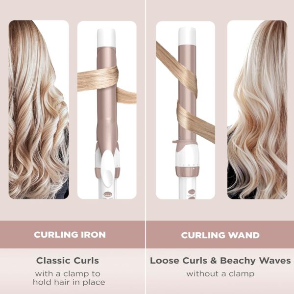 Conair Double Ceramic 1-Inch Curling Iron, 1-inch barrel produces classic curls – for use on short, medium, and long hair