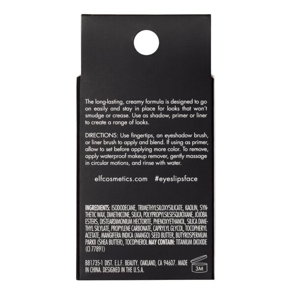 e.l.f. No Budge Cream Eyeshadow, 3-in-1 Eyeshadow, Primer & Liner With Crease-Resistant Color & Stay-Put Power, Vegan & Cruelty-Free, Wispy Cloud