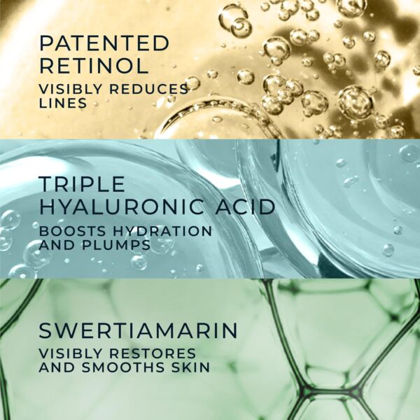 RoC Derm Correxion Fill + Treat Advanced Retinol Serum, Wrinkle Filler Treatment with Hyaluronic Acid for Crow's Feet, 11 Wrinkles, & Laugh Lines, (.5 fl oz) with Retinol Packette (Packaging May Vary)