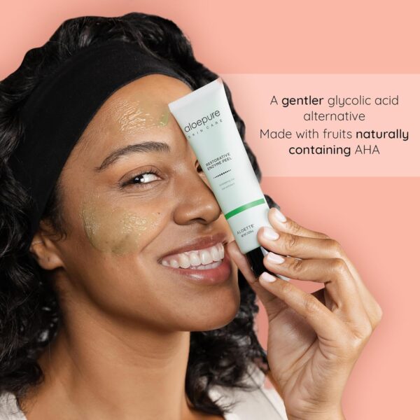 Aloette Face Peel Gel, Restorative Enzyme Peel (2 Oz) - Face Peeling Exfoliating Gel for Hydrated Skin - Aloe Vera Facial Peel & Deep Cleansing Face Mask For All Skin Types - Glycolic Acid Alternative