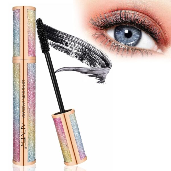 4D Silk Fiber Lash Mascara - Luxuriously Longer, Voluminous Eyelashes, Waterproof Tubing Mascara in Black, Natural Lengthening, Smudge-proof, Hypoallergenic, No Clumping, Easy to Apply & All Day Full