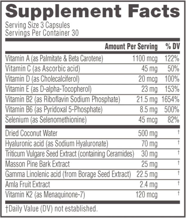 NeoCell Glow Matrix With Hyaluronic Acid Capsules, Essential Lubricant, Supports Tissue Hydration, Gluten Free, Unflavored, 90 Count, 1 Bottle
