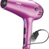 Conair Hair Dryer with Retractable Cord, 1875W Cord-Keeper Blow Dryer,Pink