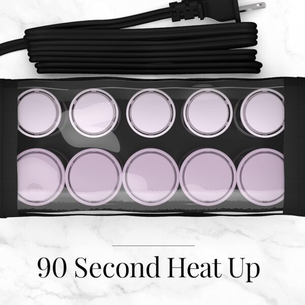 Remington Compact Ceramic Dual Voltage Hot Rollers for Long and Short Hair, Hair Setters, Hair Curlers, 1-1 ¼" Purple/Black, 10 Piece Set