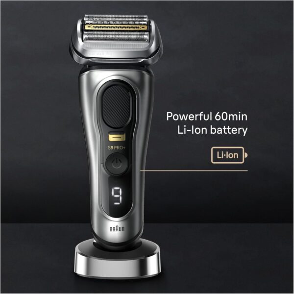 Braun Series 9 9517s PRO+ Electric Razor for Men, 5 Pro Shave Elements & Precision Long Hair ProTrimmer, Charging Stand, Braun’s Best for Smooth Skin, Wet & Dry Electric Razor with 60min Runtime