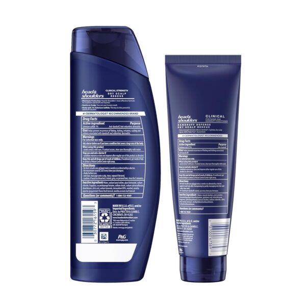 Head & Shoulders Clinical Strength Dandruff Shampoo and Conditioner Set, Dry Scalp Relief, Up to 100% Flake Protection, Selenium Sulfide Formula, 13.5 & 9.1 Fl Oz, 2 Pack