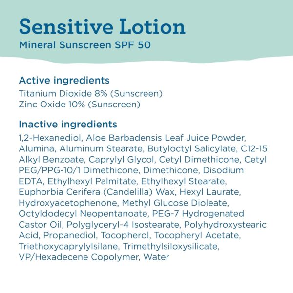 BLUE LIZARD Sensitive Mineral Sunscreen with Zinc Oxide 50+ Water Resistant UVAUVB Protection with Smart Cap Technology Fragrance Free, Sensitve, SPF 50 - - Tube, Unscented, 5 Fl Oz
