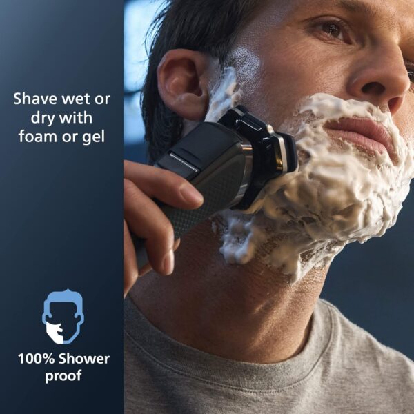 Philips Norelco Shaver 7300, Rechargeable Wet & Dry Electric Shaver with SenseIQ Technology, Pop-up Trimmer, Charging Stand, Click-on Nose Trimmer, & Travel Case, S7887/92