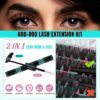 Lash Clusters Kit 320Pcs 60D 80D DIY Individual Lashes Extension Kit Lash Bond And Seal Lash Remover For Eyelashes Extensions Lash Applicator Tool For False Eyelash Cluster Kit At Home(D-Mix10-16mm)