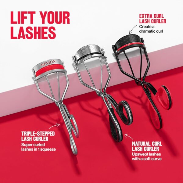Revlon Natural Curl Lash Curler, Gives a Natural Eyelash Lift, with Finger Grips for a Non Slip Grip, Easy to Use, 1 Count