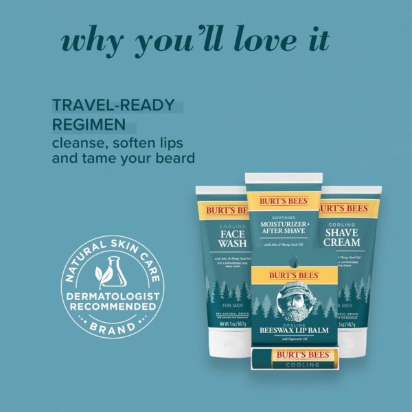 Burt’s Bees Soothing Moisturizer + After Shave with Aloe & Hemp, For Men, 2.5 Ounces