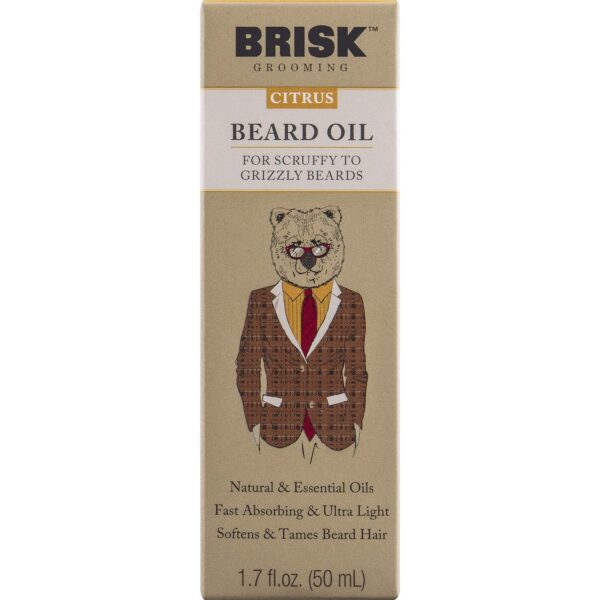 Beard Grooming Oil Liquid, Citrus for Beard Hair, 1.7 Oz