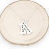 Custom Dog Bone Memorial Necklace - Memorial Necklace With Personalized Names For Dog Lovers - Pet Jewelry Puppy Animal Pendant