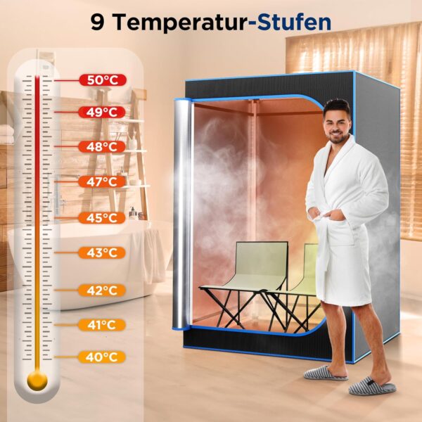 SereneLife Portable Sauna for Home, 2 Person Steam Sauna Tent with 4L Steamer, 2 Folding Sauna Chairs, Remote Control In-Home Spa, 71"x47" - inches (Black)