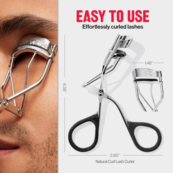 Revlon Natural Curl Lash Curler, Gives a Natural Eyelash Lift, with Finger Grips for a Non Slip Grip, Easy to Use, 1 Count