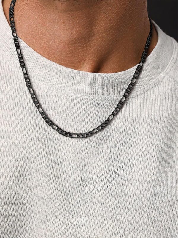 U7 Figaro Chain, Twisted Rope Chain, Men Stainless Steel Necklace,3mm,5mm,6mm,9mm 18K Gold Plated Chains Necklaces for Men Women 16"-30"