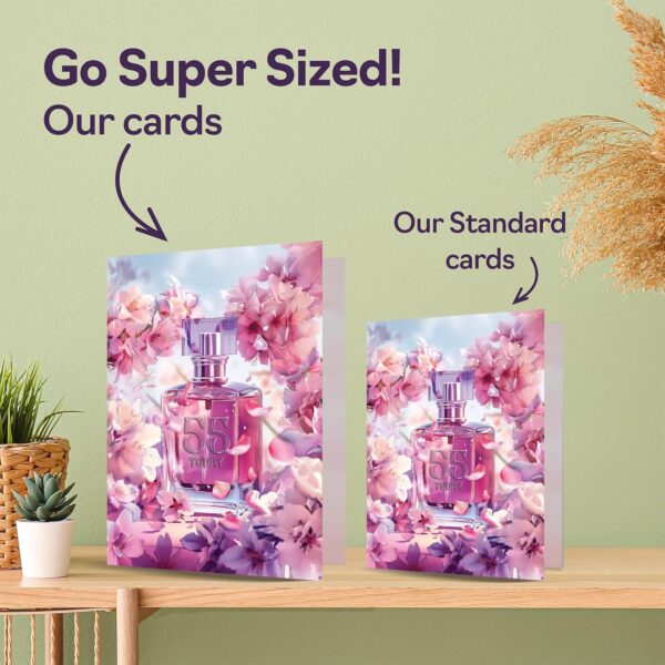 55th Birthday Card for Women - Fabulous Floral Perfume Bottle - Happy Birthday Cards for 55 Year Old Woman, 5x7 Inch Female Bday Greeting Cards