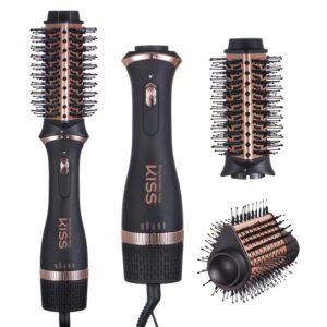 KISS Volume Boosting Air Brush, Detachable Ceramic Waterdrop Shaped Brush Head, Maximum Root Boosting Hair Dryer, 4 Heat Settings, Tangle-Free Bristles, 360° Swivel Cord