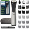 Philips Norelco Multigroom 7000 Series, All-in-One Trimmer, Beard Trimmer and Hair Clipper, 23-Piece Men's Grooming Kit for Beard, Face, Nose, Ear, Body, with Titanium Blades, Travel Pouch, MG7970/49