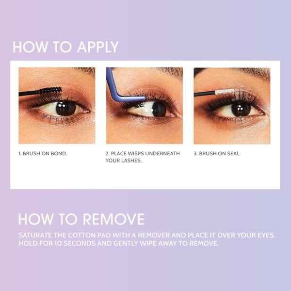 KISS Falscara DIY Eyelash Extension Lengthening Wisps - Featherlight Synthetic Reusable Artificial Eyelashes Multipack of 24 Mini Lash Clusters for that Authentic Eyelash Extension Look