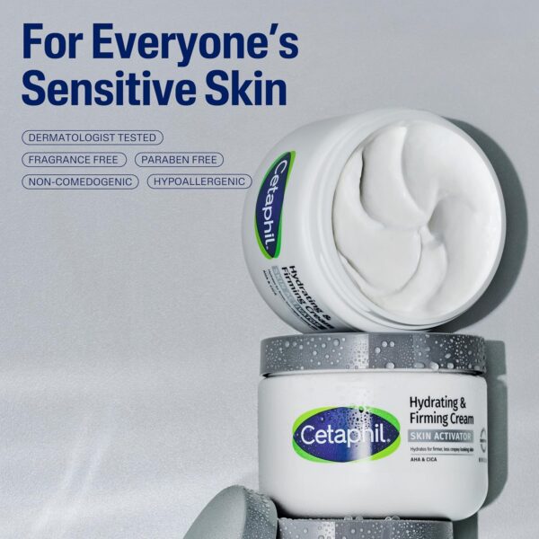 Cetaphil Skin Activator Hydrating & Firming Body Cream 12oz, Mandelic Acid (AHA) and Centella Asiatica (CICA) Cream, Hydrates and Firms Aging Skin, Anti-Aging Skin Care, 12 oz