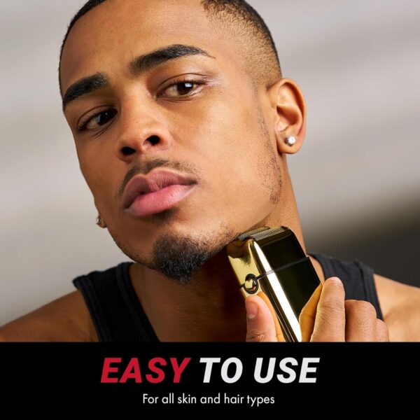 BaBylissPRO METALFX Double Foil Shaver, Handheld Electric Razor for Travel, Portable Cordless Close Face Shaver for Head, Beard, & Neck