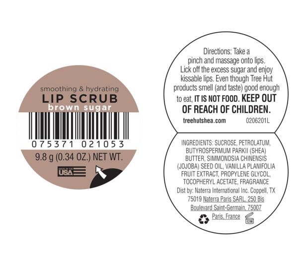 Tree Hut Sugarlips Sugar Lip Scrub, Brown Sugar 0.34oz Jar, Shea Butter and Raw Sugar Scrub Ultra-Hydrating Lip Exfoliator, Lip Care