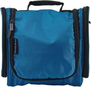 TravelWise Hanging Toiletry Bag, Travel Toiletry Organizer, Blue