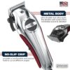 Wahl USA Pro Ultra Quiet High Torque Corded Hair Clipper for Ultra Quiet Operation and Cooler Operating Temperatures, Metal Housing with Bonus Hair Clipping Guard Caddy - Model 3000097