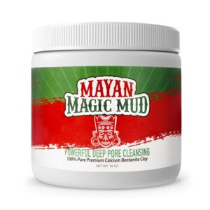Mayan Magic Mud Powerful Deep Pore Cleansing Calcium Bentonite Clay - 1 lb - Natural Face Mask Peel for Men and Women - USA Made Full Facial Skin Care - Spa Level Skin Cleanser Beauty Products