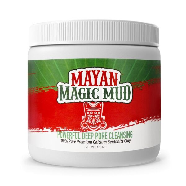 Mayan Magic Mud Powerful Deep Pore Cleansing Calcium Bentonite Clay - 1 lb - Natural Face Mask Peel for Men and Women - USA Made Full Facial Skin Care - Spa Level Skin Cleanser Beauty Products