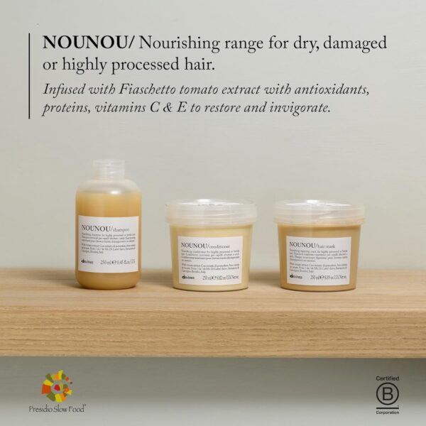 Davines NOUNOU Hair Mask, Nourishing And Repairing Treatment For Bleached, Permed Or Relaxed Hair, Add Shine Weightlessly