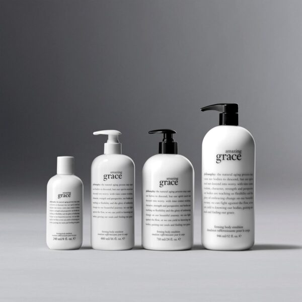 philosophy amazing grace firming body emulsion - luxury scented body lotion - formulated with shea butter for fast absorbing hydration - skin feels soft and smooth - suitable for all skin types