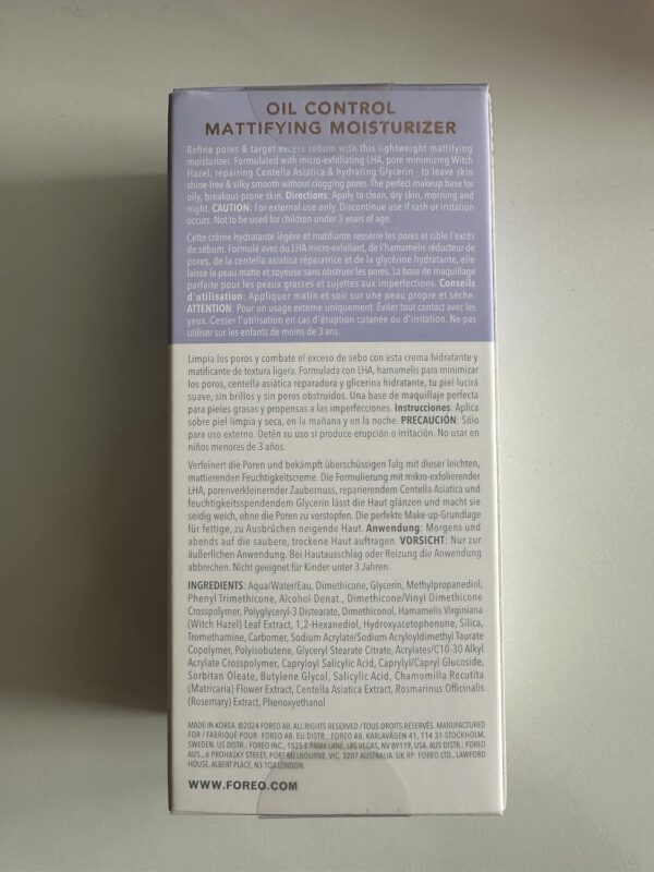 FOREO KIWI Oil Control Mattifying Moisturizer- Aftercare for Microdermabrasion Machine & Blackhead Extractor Pore Vacuum Skincare Tools- Oily skin with Acne- Dermatologist tested- Vegan, 1.35 Oz