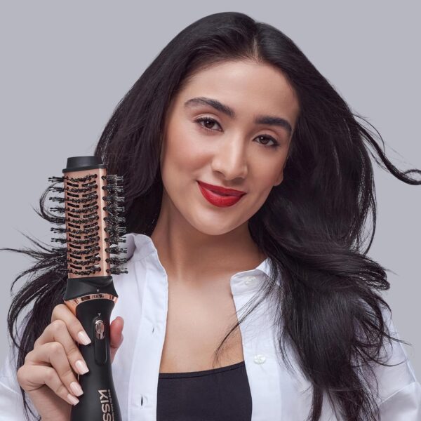 KISS Volume Boosting Air Brush, Detachable Ceramic Waterdrop Shaped Brush Head, Maximum Root Boosting Hair Dryer, 4 Heat Settings, Tangle-Free Bristles, 360° Swivel Cord