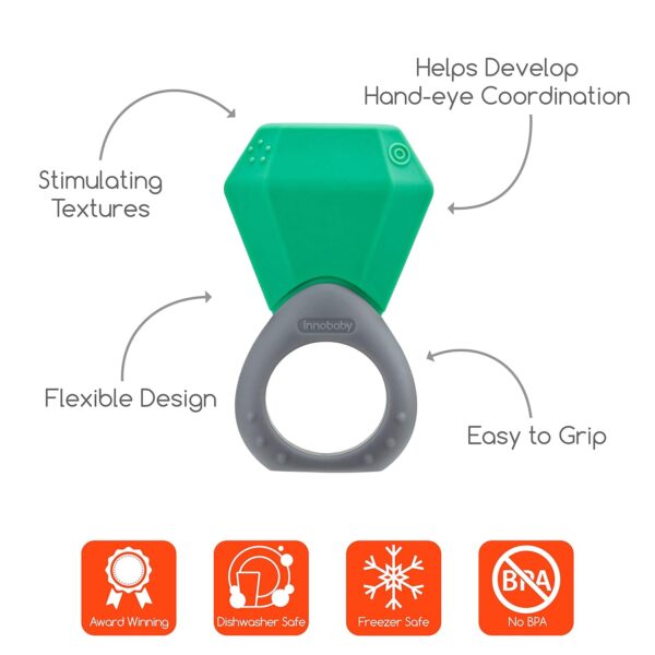 INNOBABY TEETHIN' Smart Birthstone Ring TEETHER - May (Emerald)