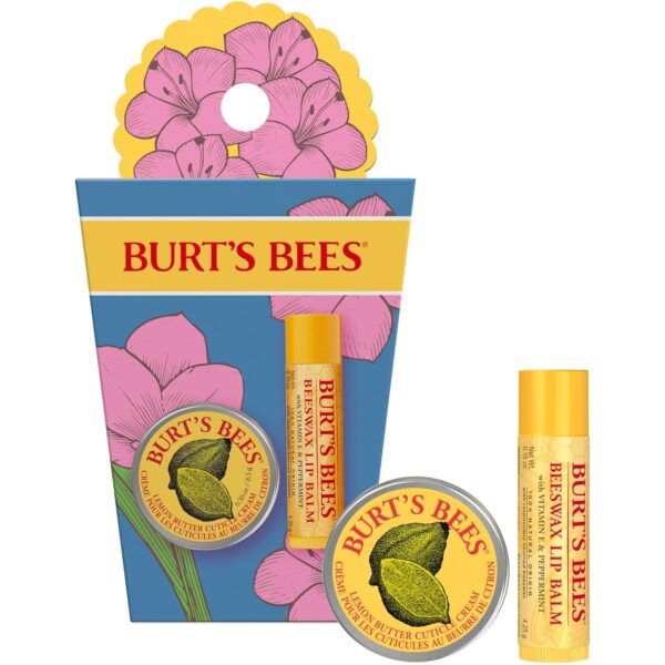 Burt's Bees Gifts Ideas - Spring Surprise Set, Original Beeswax Lip Balm and Lemon Butter Cuticle Cream, Natural Origin Lip Moisturizer With Responsibly Sourced Beeswax, 2 Count