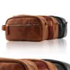 Genuine Leather Travel Toiletry Bag – Makeup, Shaving Organizer, Dopp Kit for Men & Women, Durable & Stylish Travel Accessory