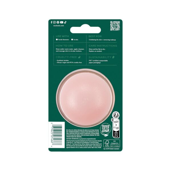 EcoTools Deep Cleansing Facial Brush, Manual Facial Cleansing Brush Exfoliates & Deeply Cleanses, Remove Makeup & Dry Skin, Eco-Friendly Face Brush for Cleansing, Color May Vary, 1 Count