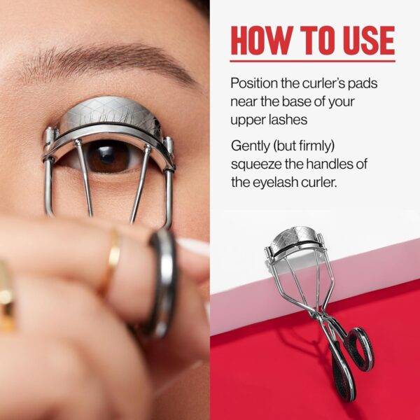 Revlon Natural Curl Lash Curler, Gives a Natural Eyelash Lift, with Finger Grips for a Non Slip Grip, Easy to Use, 1 Count