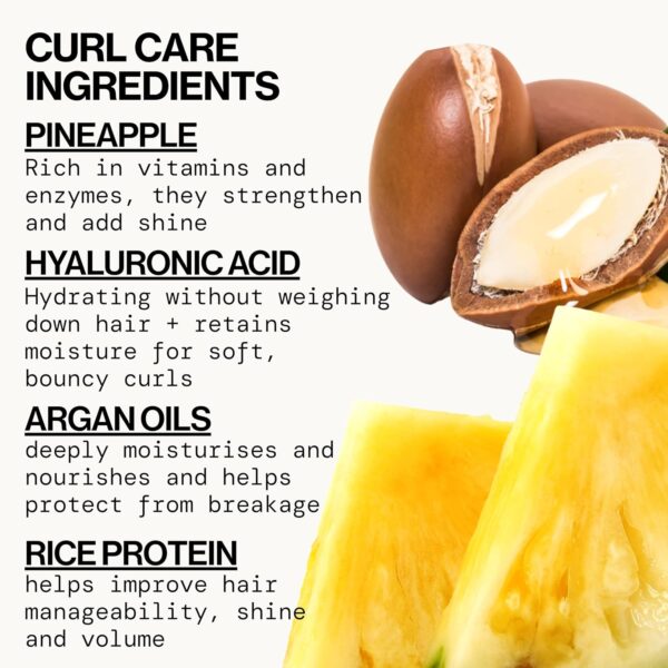 Pacifica Pineapple Curls Shampoo & Conditioner Set – Curl Defining Hair Care for Curly & Coily Hair, Enhances Bounce & Reduces Frizz Sulfate Free Clean Beauty Vegan & Cruelty-Free Dermatologist Tested