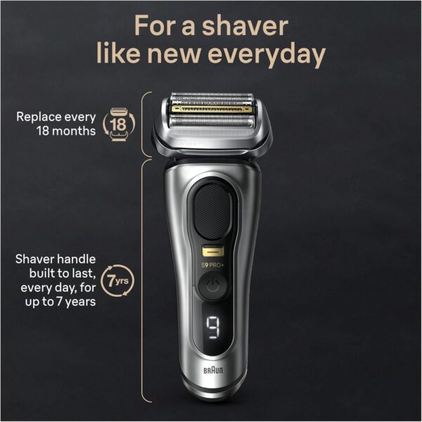 Braun Series 9 9517s PRO+ Electric Razor for Men, 5 Pro Shave Elements & Precision Long Hair ProTrimmer, Charging Stand, Braun’s Best for Smooth Skin, Wet & Dry Electric Razor with 60min Runtime