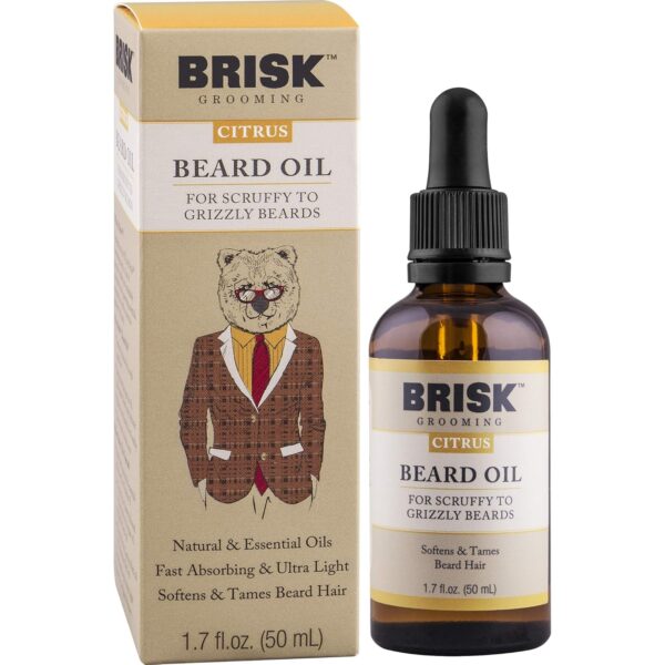 Beard Grooming Oil Liquid, Citrus for Beard Hair, 1.7 Oz