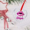 Scorpio Zodiac Birthday Pink Lips Christmas Ornament Glass Hanging Pendant Heart Crystal Christmas Trees Decoration