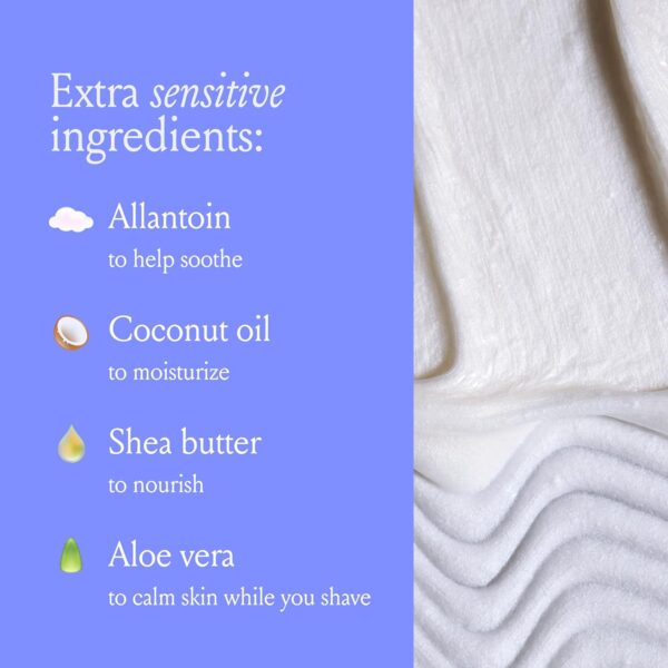 Billie Whipped Shave Cream - Ultra Gentle Protection - Fragrance-Free & Dermatologist-Approved - Designed for Sensitive Skin - 6.5 fl oz