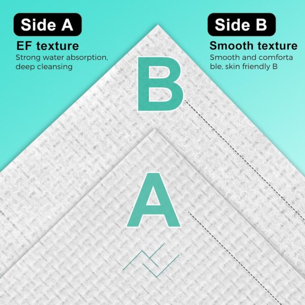 ONLYCARE Disposable Face Towel, Biodegradable Face Towels, 10" x 12" Super Thick Soft Facial Towels, 50 Count Face Towelettes Disposable for Sensitive Skin, Makeup Remover Dry Wipes, 1 Pack